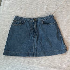 American apparel indigo wash denim mini skirt